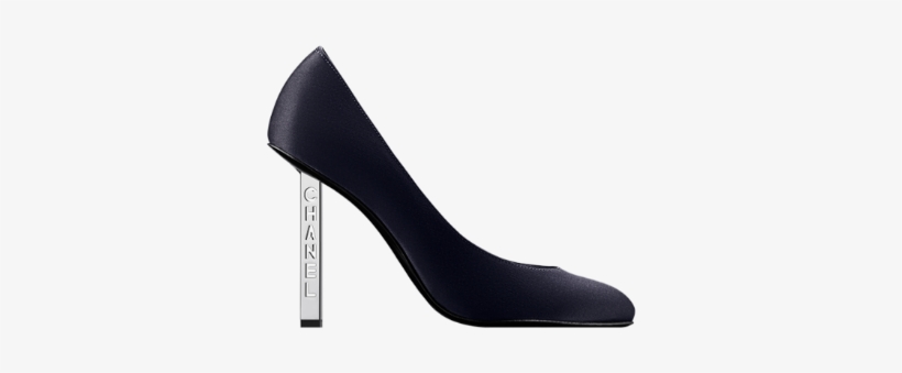 Chanel Satin Pump With Perforated Metallic Heel - Zara Black High Heels ...