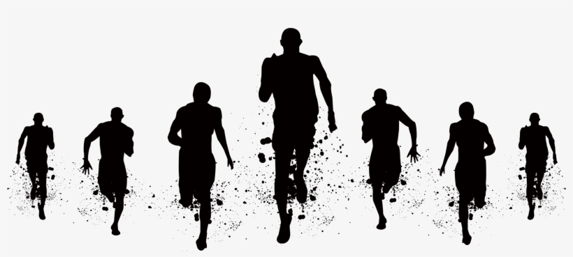Running Silhouette Png - Silhouette Of People Running, transparent png #8998304