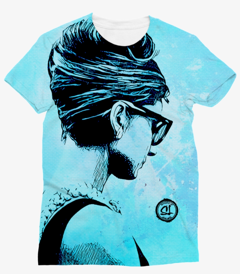 Audrey Hepburn ﻿classic Sublimation Women's T-shirt - Hepburn Breakfast At Tiffany's Hair, transparent png #8998349