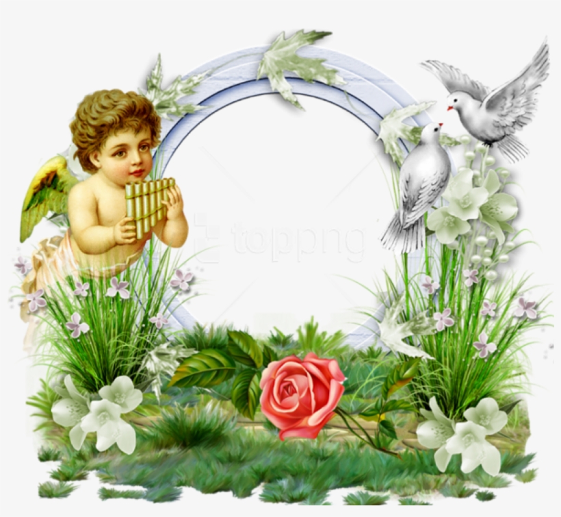 Free Png Transparent Photo Frame With Angel And Doves - Png Photo Frame Angel, transparent png #8998354