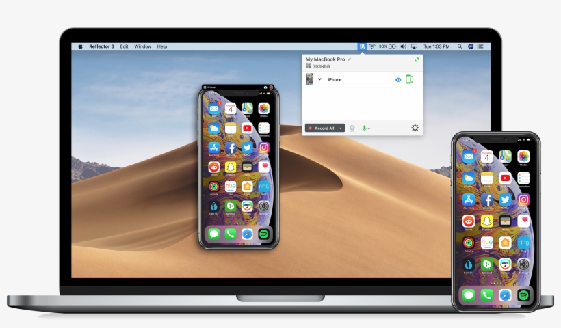 Iphone Mirroring To Computer With Reflector - Iphone, transparent png #8998821