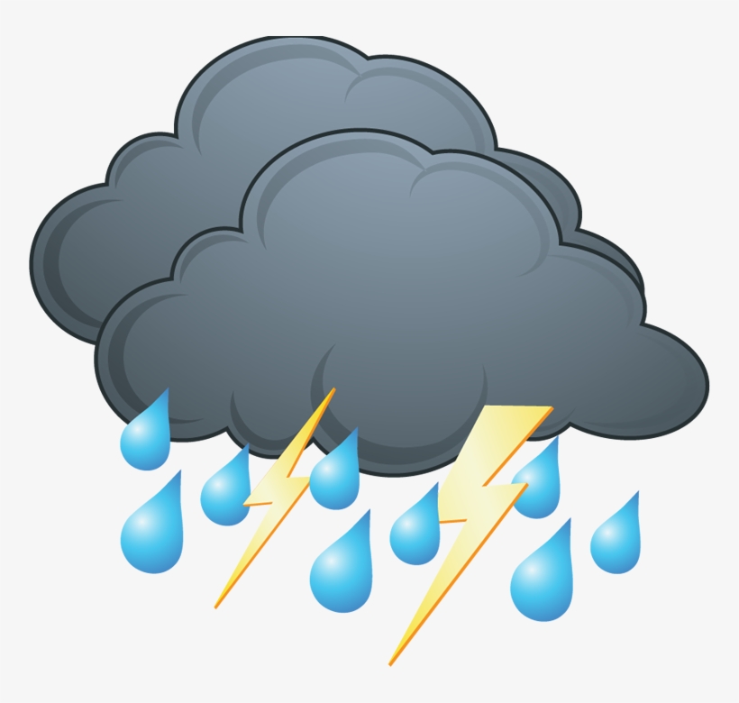 Rain Cloud Euclidean Vector Icon Material Free - Rain And Thunder Png, transparent png #8998885