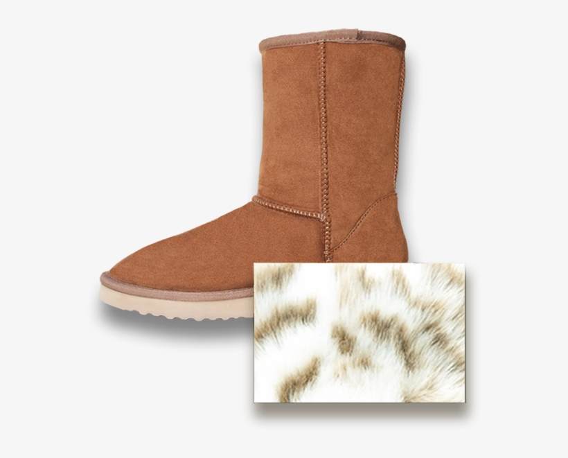 Vegan Uggs Short Boot Chestnut/snow Leopard - Chelsea Boot, transparent png #8999409