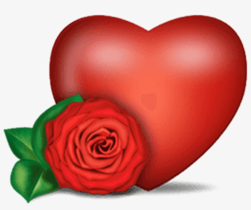 Rose And Heart - Corazon Con Rosa Png, transparent png #90067