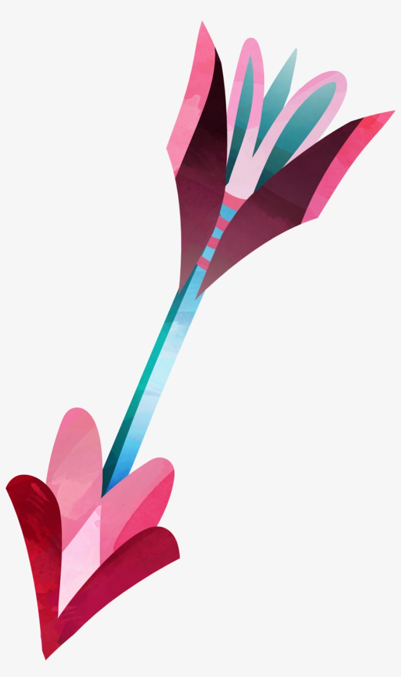 Three Dimensional Bow And Arrow Watercolor Cartoon - Themed Wohngestaltung Des Niedlichen Rosa Babys Lendenkissen, transparent png #90324