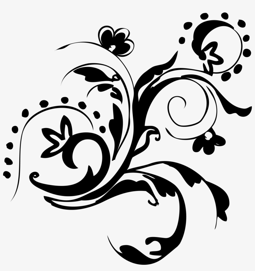 Swirls Png Google Search - Floral Vector Black Png, transparent png #90328
