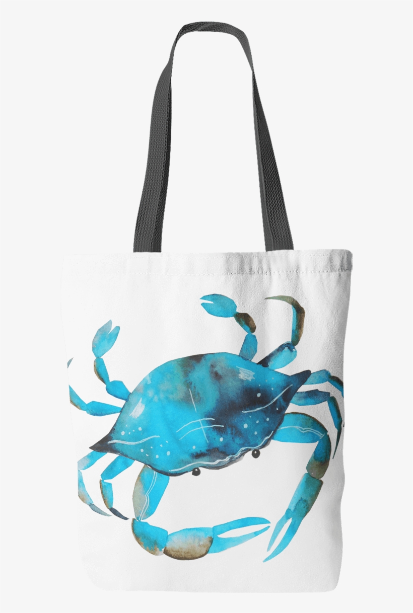 Blue Crab Watercolor Tote Bag - Blue Crab Throw Blanket, transparent png #90797