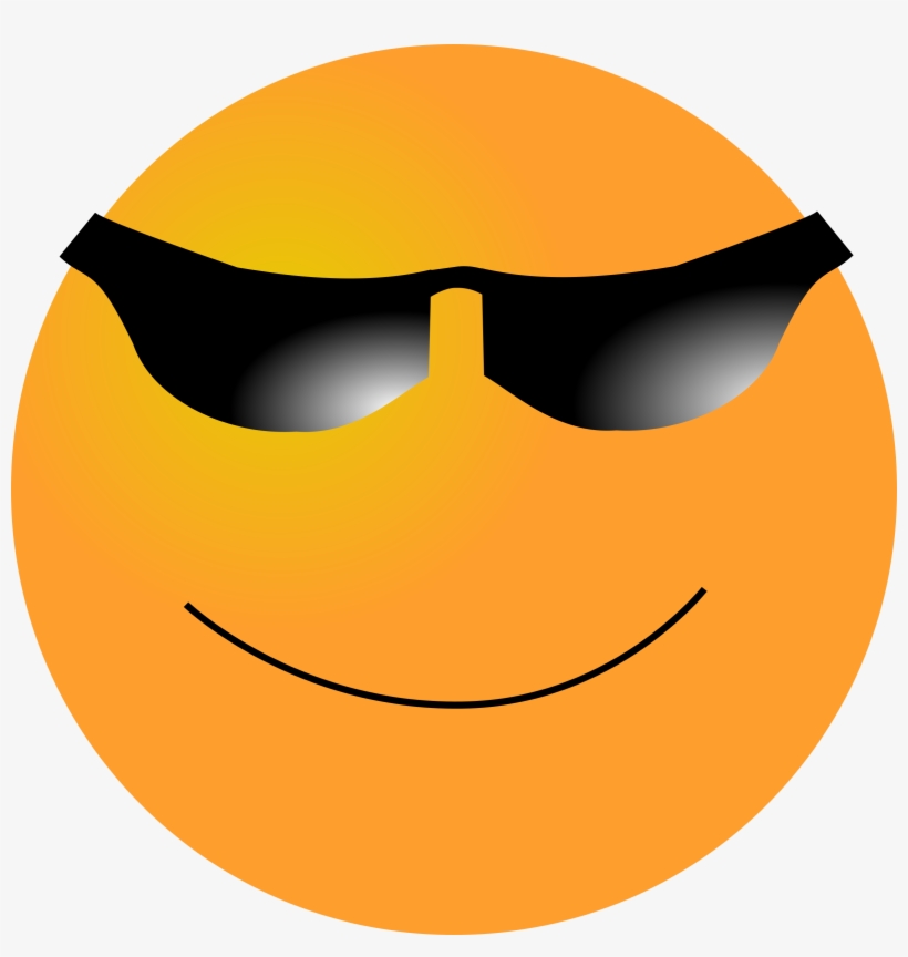 Cool Smiley Face With Shades And Thumbs Up - Transparent Background Happy Face Clip Art, transparent png #90818