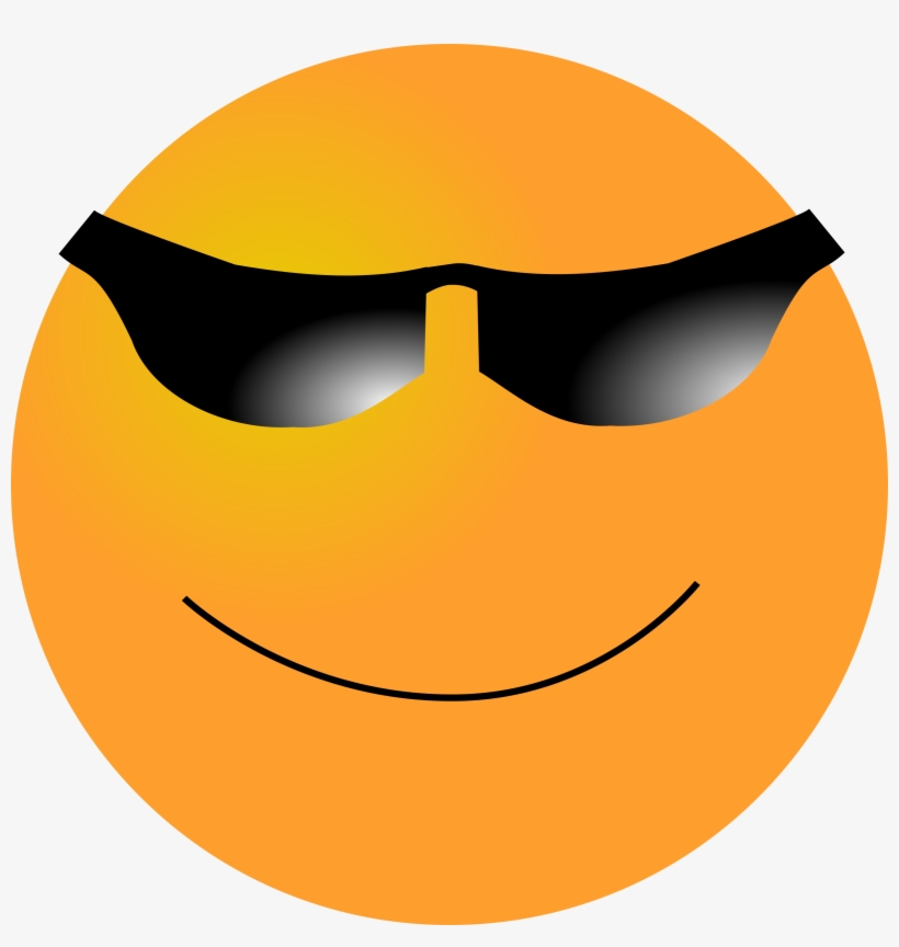 smiley face with sunglasses clipart