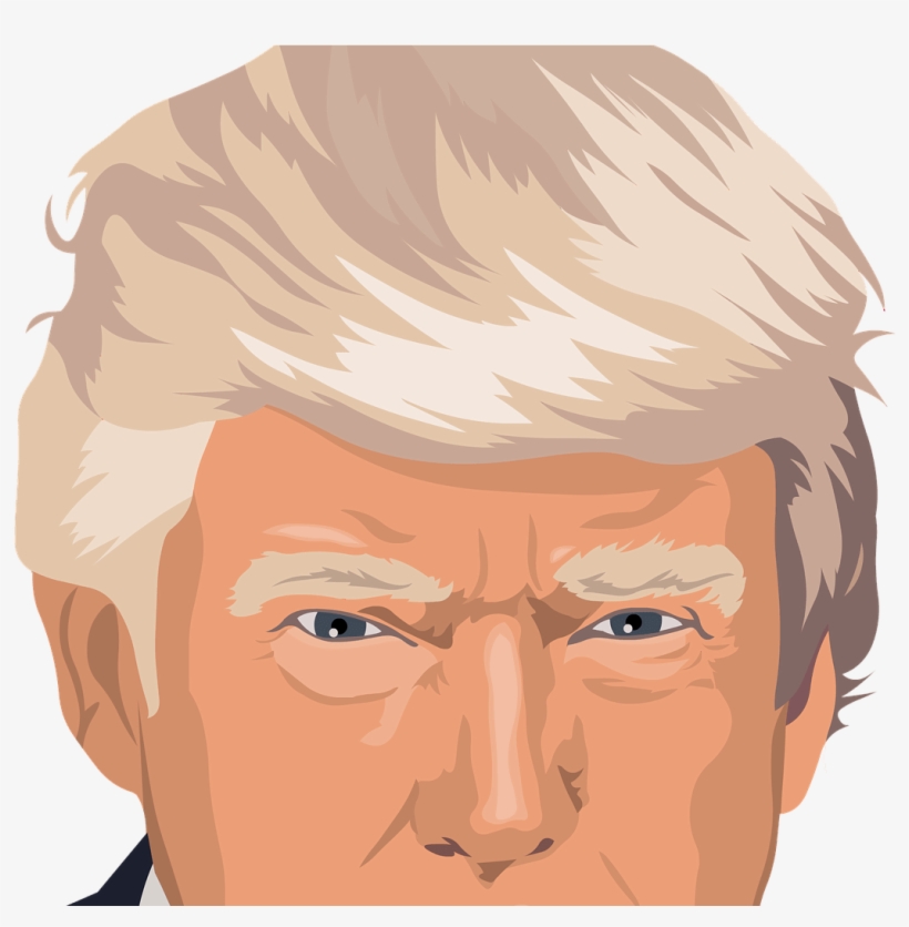 Trump's New Obsession - Donald Trump Cartoon Portrait, transparent png #90891