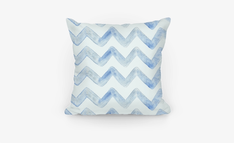 Blue Watercolor Chevron Pattern - Camping Throw Pillows, transparent png #91004