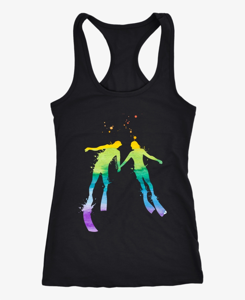 Dive Love Watercolor Women's Racerback Diving Tank - Saw Mommy Kissing Uncle Jaime, transparent png #91052
