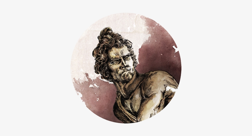 Painting Of The Statue Made In Marble By Gian Lorenzo - Water Painting Of Marble Statue, transparent png #91125