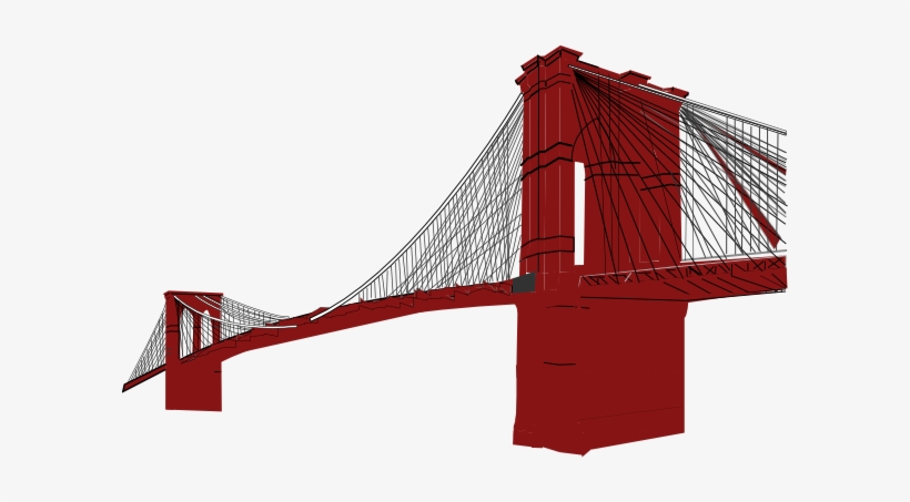 Red Brooklyn Bridge Clip Art At Clker - Brooklyn Bridge Transparent, transparent png #91205