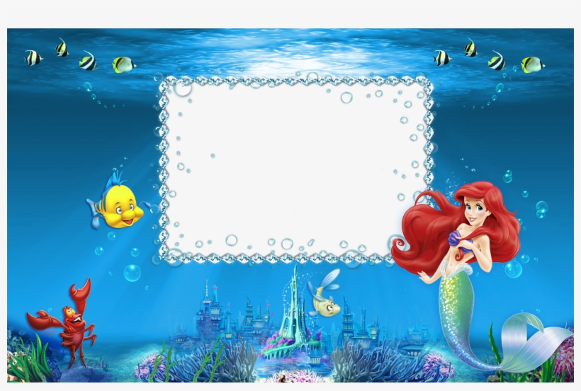 The Little Mermaid Png Kids Frame Little Mermaid Birthday, - Little Mermaid Photo Frame, transparent png #91379