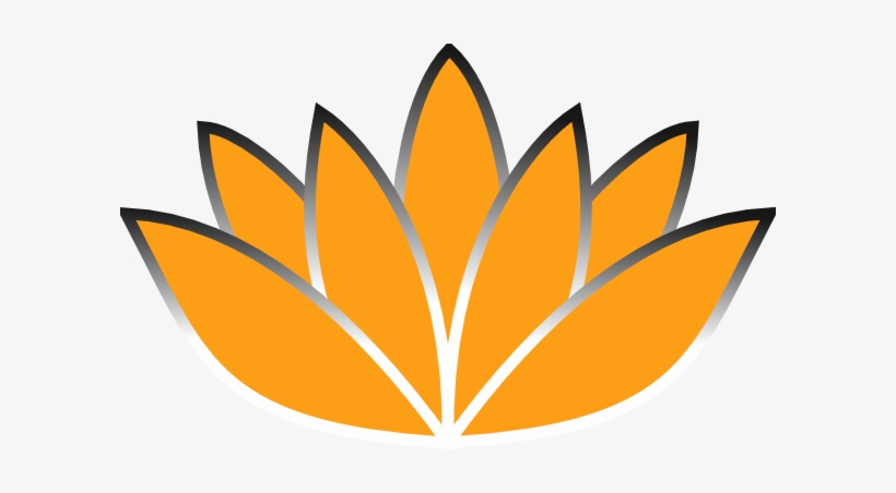 Orange Lotus Flower Silver Trim Clip Art - Orange And Yellow Lotus Flower, transparent png #91421