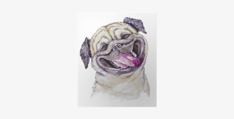 Watercolor Artistic Orange Dog Portrait Isolated On - Dog, transparent png #91877