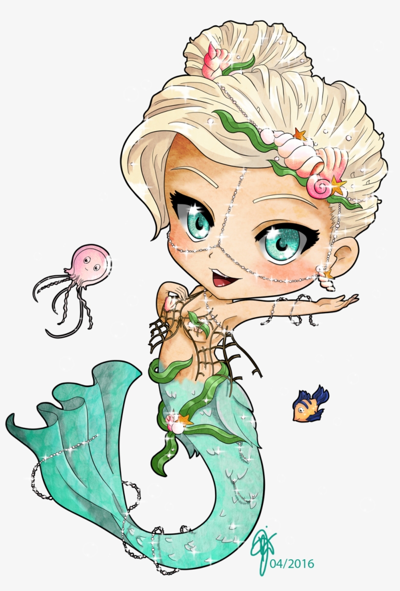 Digital Mermaids Png's Posers - Mermaid Chibi, transparent png #92429