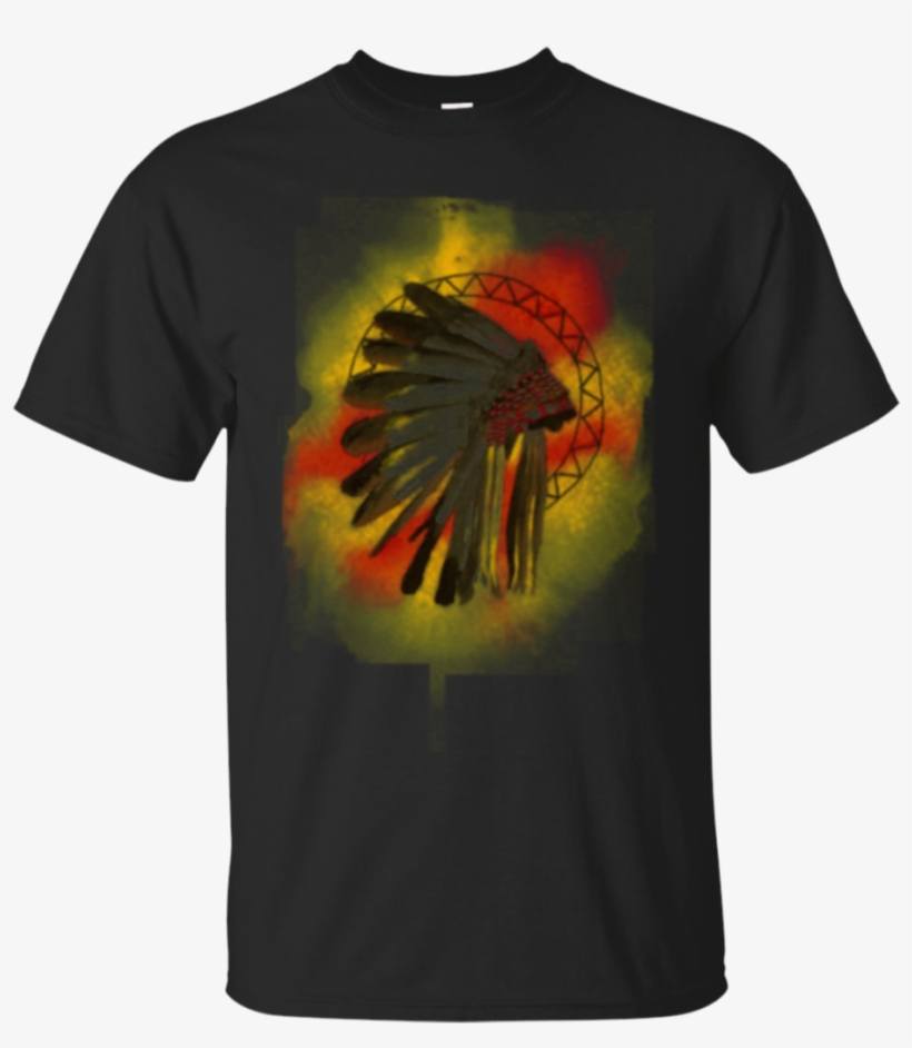 Watercolor Native American Headdress T Shirt Gildan - T-shirt, transparent png #92479