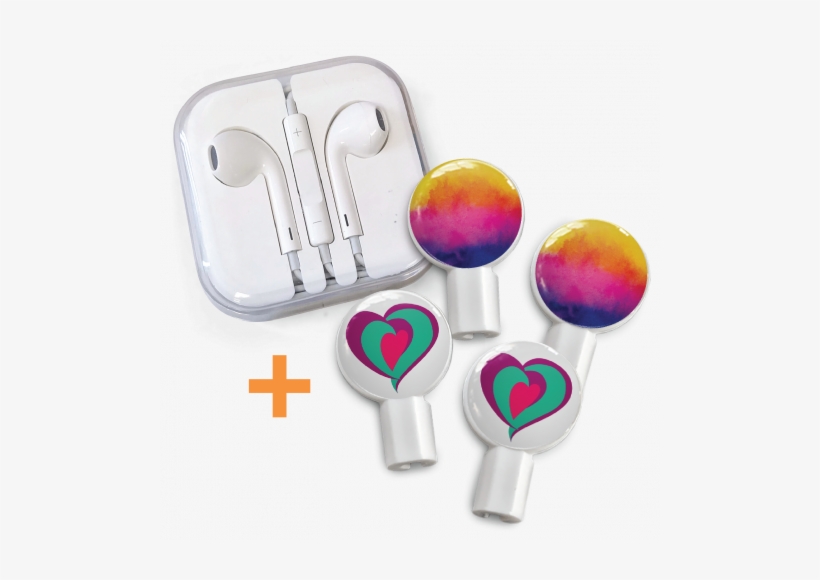 Deka Sounds Dekaslides Earbuds Combo Tri Heart + Watercolor, transparent png #92522