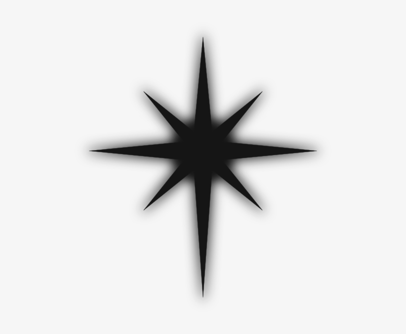 North Star Solid Black Clip Art At Clker - Oh Holy Night Clipart, transparent png #92526