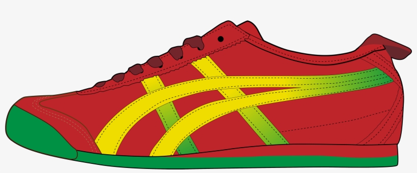 Red Men Sport Shoe Png Clipart - Asics Shoe Vector, transparent png #92588
