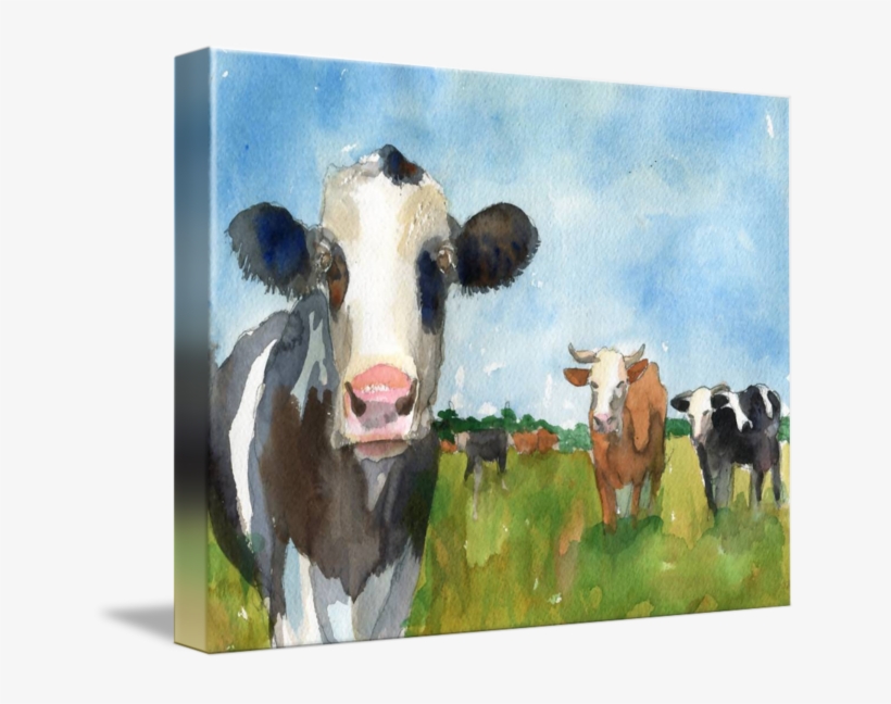 Farm Transparent Watercolor Graphic Black And White - Cows Painting In Watercolor, transparent png #92964