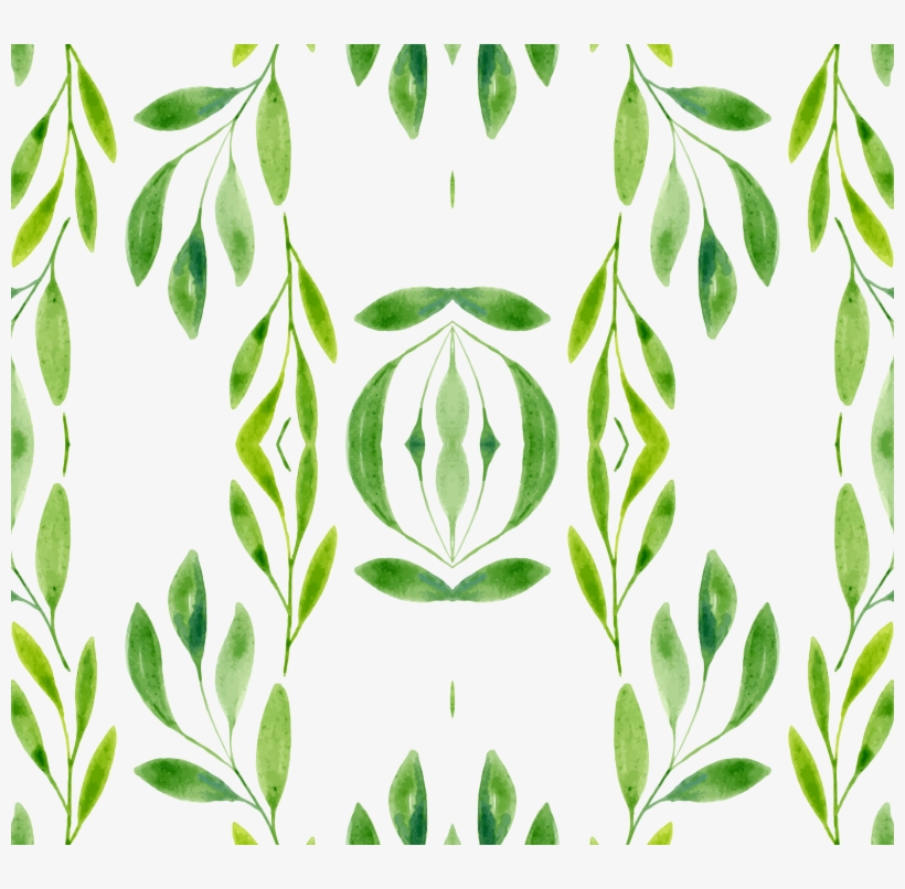Watercolor Spring Summer Green Vines Cute Wallpaper - Motif, transparent png #93084
