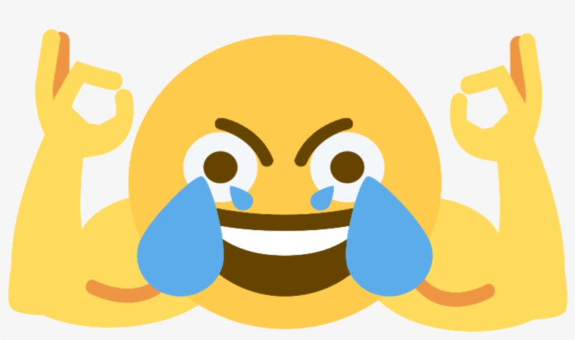 Crying Laughing Emoji Meme Distorted - Open Eye Crying Laughing Emoji, transparent png #94428