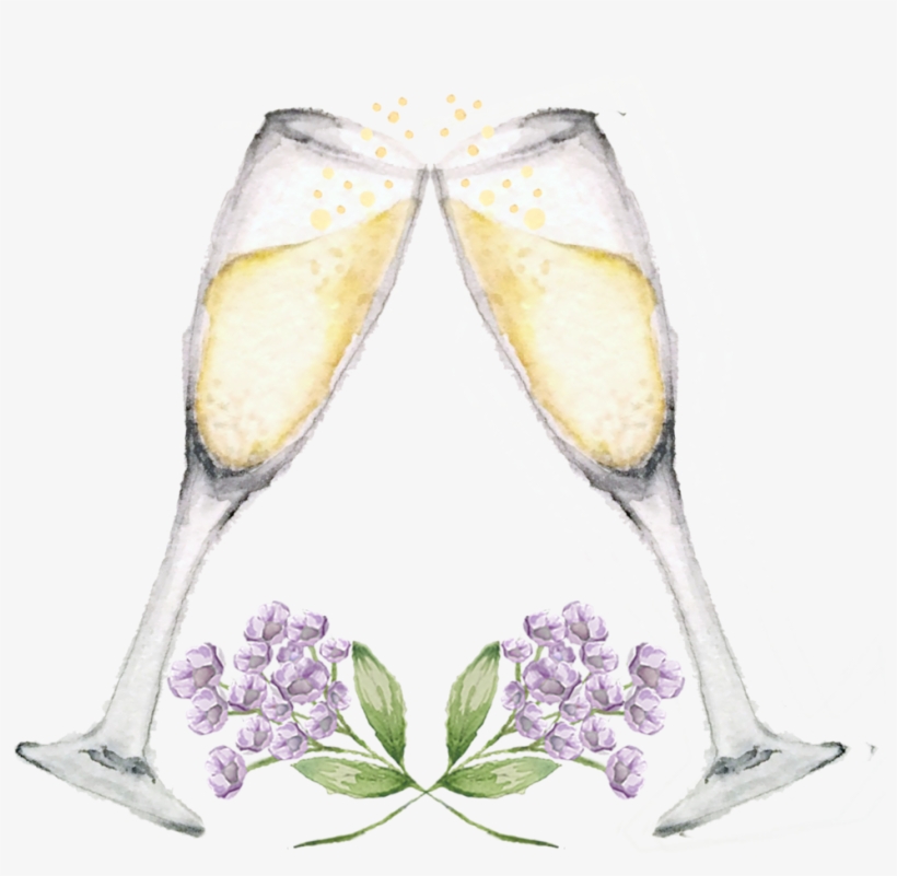 Champagne Glasses Flowers - Design, transparent png #94803