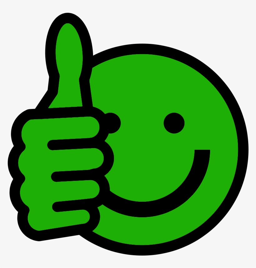 Thumbs Up Smiley - Thumbs Up Emoji Green, transparent png #95176