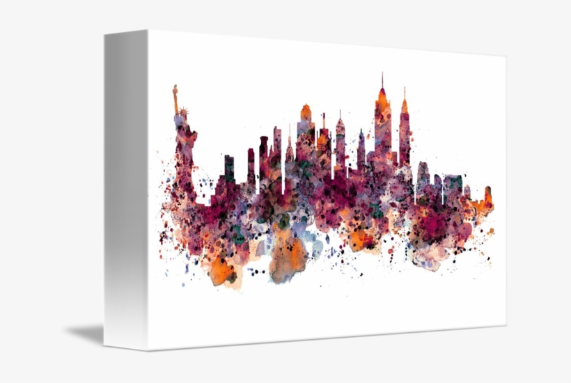 Svg Library Download New York Watercolor By Marian - New York Skyline Watercolor, transparent png #95349