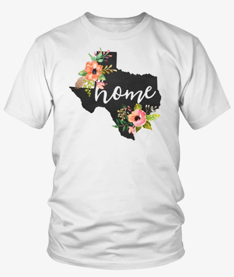 Texas Home Chalkboard Watercolor Flowers State T-shirt - Blockchain Shirt, transparent png #95466