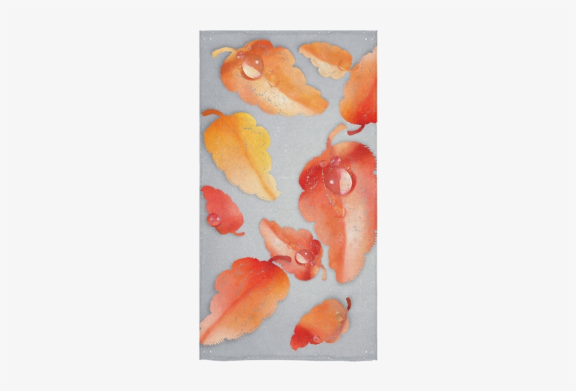 Leaves On Gray Bath Towel - Watercolor Paint, transparent png #95489