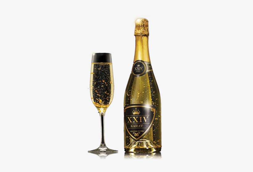 Gold Wine Glass Png Png Black And White Download - Golden Wine Bottle Png, transparent png #95782