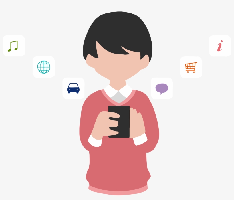 This Free Icons Png Design Of Man Using Smartphone, transparent png #95821