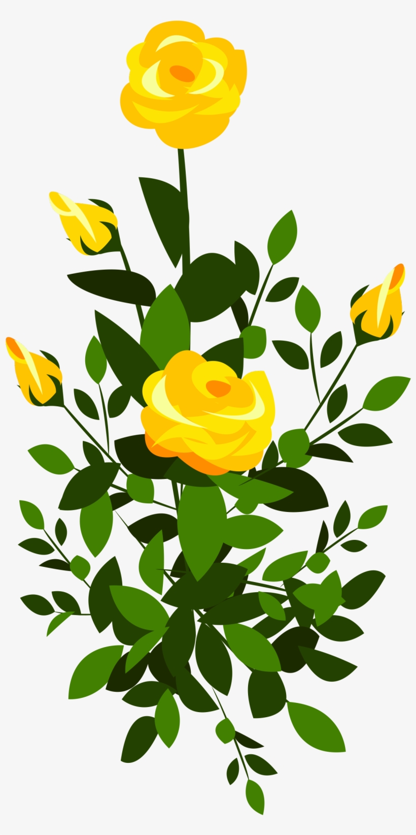 Yellow Rose Bush Png Clipart Image - Yellow Rose Bush Png, transparent png #95839