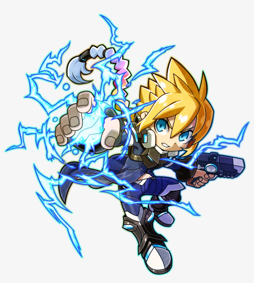 Mighty Gunvolt Burst Gunvolt Art - Mighty Gunvolt Burst Gunvolt, transparent png #95914