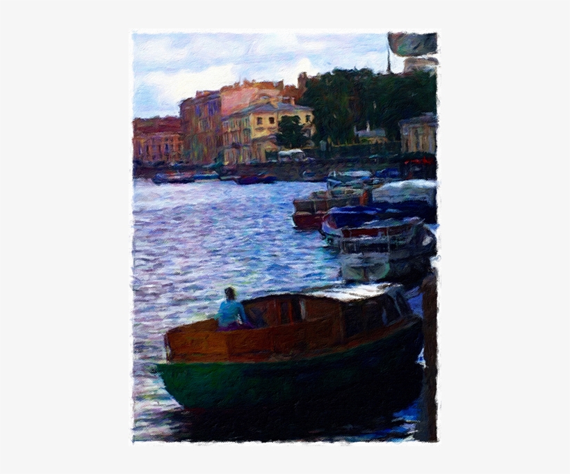 River Boat - Painting, transparent png #96160