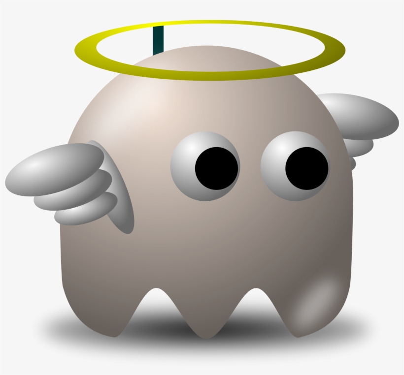 Illustration Of An Arcade Styled Angel Ghost - Funny Pacman, transparent png #96466
