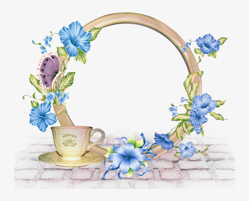 Borders And Frames, Blue Flowers, High Quality Images, - Flower Pattern, transparent png #96567
