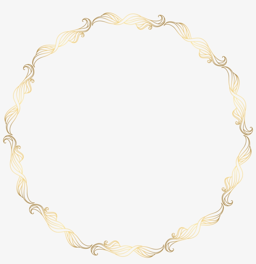 Gold Border Floral Round N, transparent png #96750
