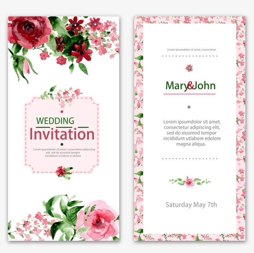 Wedding Invitation Watercolor Painting Flower - Friendship Day Card With Flower, transparent png #97277