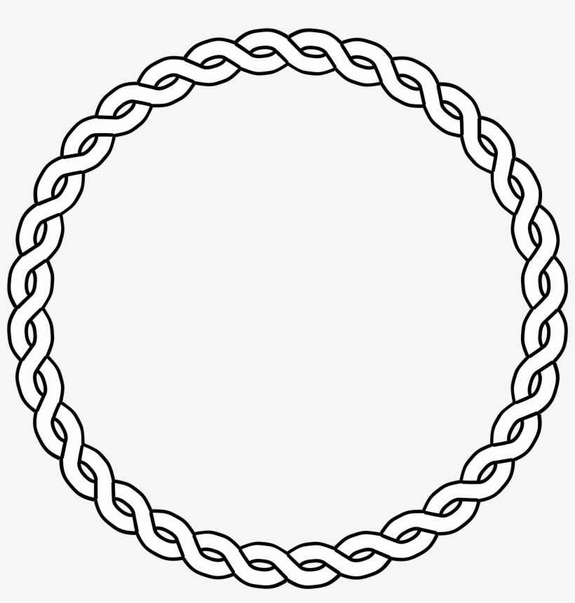 Clipart Rope Circle Black White Line Art Coloring - Circle With Design Transparent, transparent png #97359