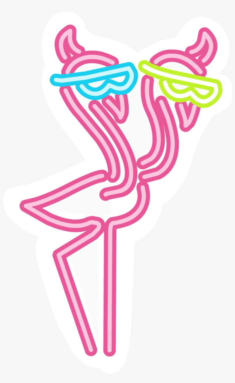 Neon Flamingo Pin - Neon Flamingo Clip Art, transparent png #97976