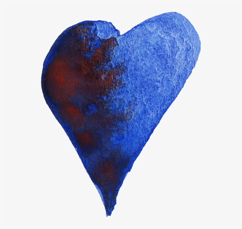 20 Watercolor Heart Vol 2 Onlygfx - Watercolor Blue Heart Png, transparent png #98023