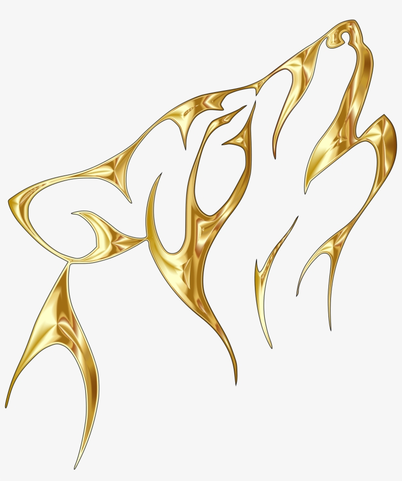 Gold Tribal No Big Image Png - Gray Wolf Tattoo, transparent png #98396
