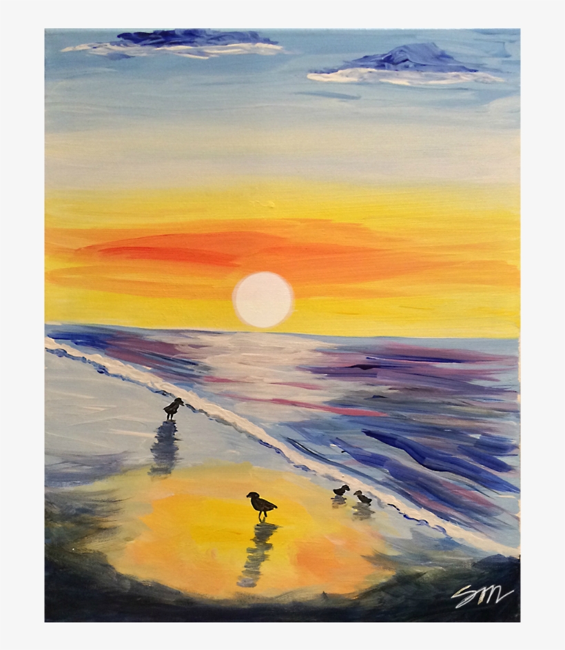 “seagull Sunset” - Painting, transparent png #98722