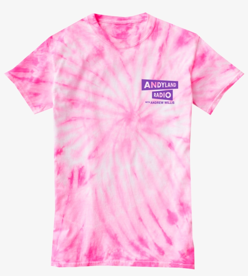 Official Andyland Radio Pink Tie Dye T-shirt, transparent png #99122