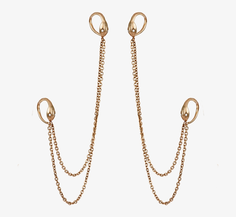E Snake Chain Ear Piece Web Dbl R85 - Ear Piercing Png Transparent, transparent png #99144